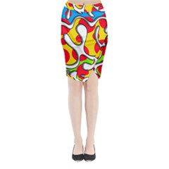 Colorful Graffiti Midi Wrap Pencil Skirt by Valentinaart