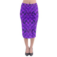 Purple Wavey Squiggles Midi Pencil Skirt by BrightVibesDesign