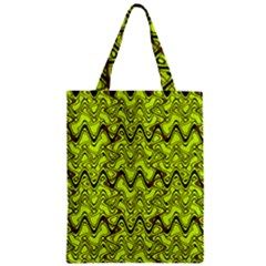 Yellow Wavey Squiggles Zipper Classic Tote Bag by BrightVibesDesign