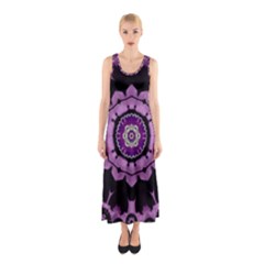 Decorative Leaf On Paper Mandala Sleeveless Maxi Dress by pepitasart