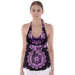 Decorative Leaf On Paper Mandala Babydoll Tankini Top