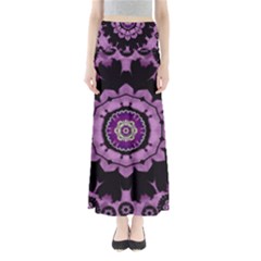 Decorative Leaf On Paper Mandala Maxi Skirts