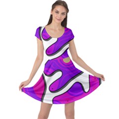 Purple Graffiti Cap Sleeve Dresses by Valentinaart