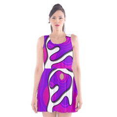 Purple Graffiti Scoop Neck Skater Dress