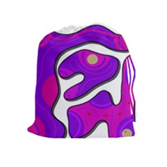 Purple Graffiti Drawstring Pouches (extra Large)