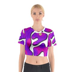 Purple Graffiti Cotton Crop Top