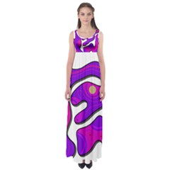 Purple Graffiti Empire Waist Maxi Dress