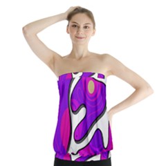 Purple Graffiti Strapless Top