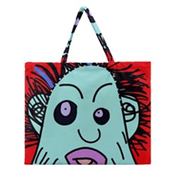 Caveman Zipper Large Tote Bag