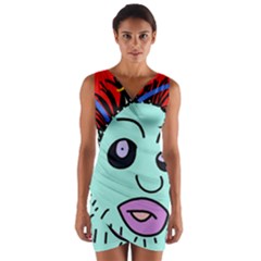 Caveman Wrap Front Bodycon Dress