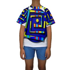 Maze Kid s Short Sleeve Swimwear by Valentinaart