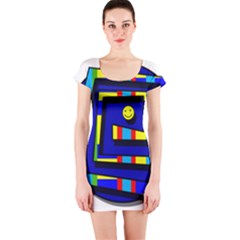 Maze Short Sleeve Bodycon Dress by Valentinaart