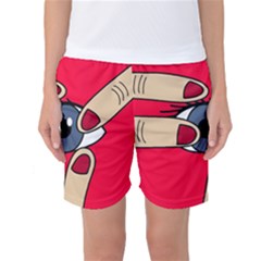 Poke In The Eye Women s Basketball Shorts by Valentinaart