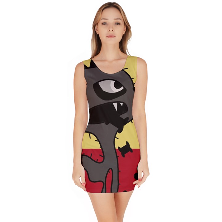 Angry little dog Sleeveless Bodycon Dress