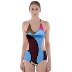 Sea Monster Cut-out One Piece Swimsuit