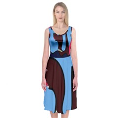 Sea Monster Midi Sleeveless Dress