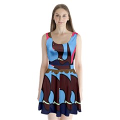 Sea Monster Split Back Mini Dress 