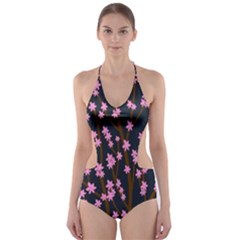 Japanese Tree  Cut-out One Piece Swimsuit