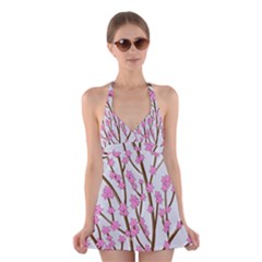 Cherry Tree Halter Swimsuit Dress