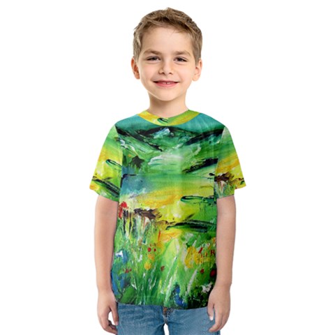 Abstract Landscape Kid s Sport Mesh Tee by artistpixi