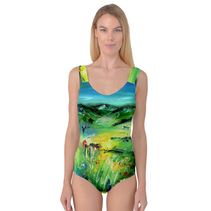 Abstract Landscape Princess Tank Leotard 