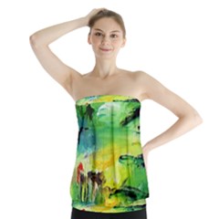 Abstract Landscape Strapless Top by artistpixi