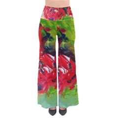 Floral  Red On Green Pants by artistpixi