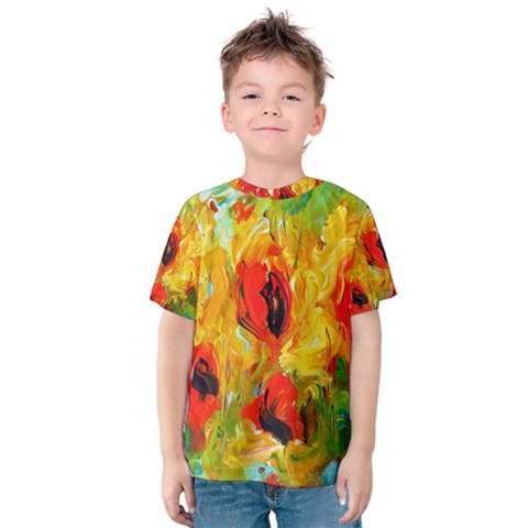  Sunflowers  Kid s Cotton Tee by artistpixi