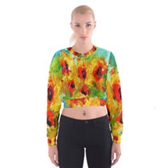  Sunflowers  Women s Cropped Sweatshirt by artistpixi