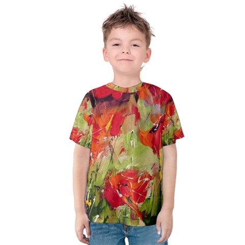 Abstract Poppys  Kid s Cotton Tee by artistpixi