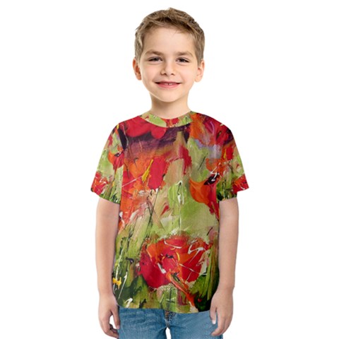 Abstract Poppys  Kid s Sport Mesh Tee by artistpixi