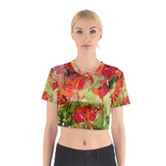 Abstract Poppys  Cotton Crop Top