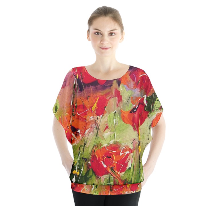 abstract poppys  Blouse