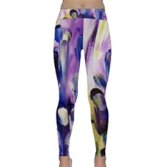 Purple Abstract Print  Yoga Leggings 