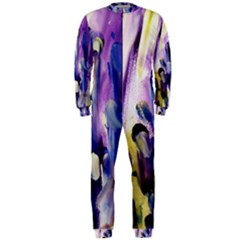 Purple Abstract Print  Onepiece Jumpsuit (men) 