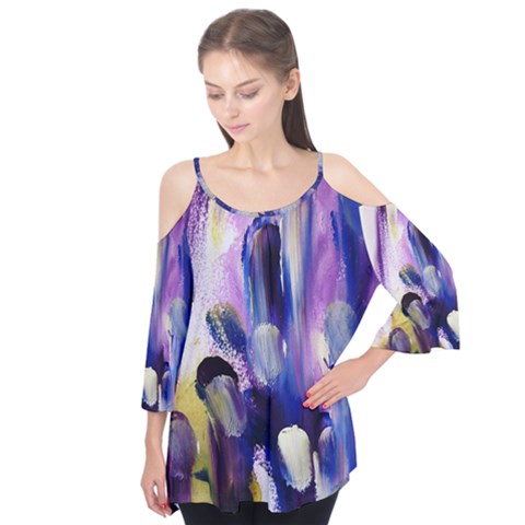 Purple Abstract Print  Flutter Tees by artistpixi