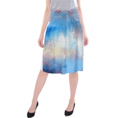 Abstract Blue And White Art Print Midi Beach Skirt