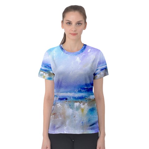 Abstract Purple Art Prints Women s Sport Mesh Tee by artistpixi