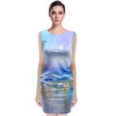 Abstract Purple Art Prints Classic Sleeveless Midi Dress