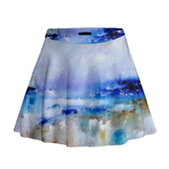 Abstract Purple Art Prints Mini Flare Skirt