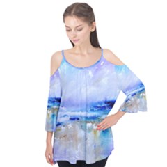 Abstract Purple Art Prints Flutter Tees