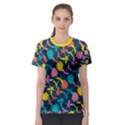 Colorful Floral Pattern Women s Sport Mesh Tee View1