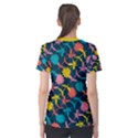 Colorful Floral Pattern Women s Sport Mesh Tee View2