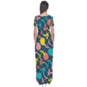 Colorful Floral Pattern Short Sleeve Maxi Dress View2