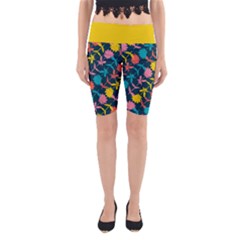 Colorful Floral Pattern Yoga Cropped Leggings by DanaeStudio