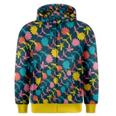 Colorful Floral Pattern Men s Zipper Hoodie by DanaeStudio