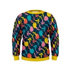 Colorful Floral Pattern Kids  Sweatshirt by DanaeStudio