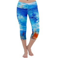 Wild Sea Themes Art Prints Capri Yoga Leggings