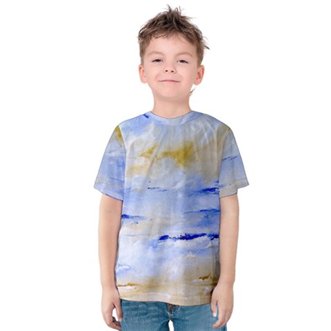 Sea Sky Print  Kid s Cotton Tee by artistpixi