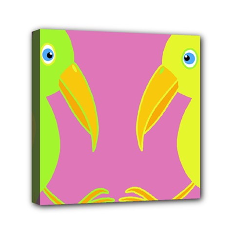 Parrots Mini Canvas 6  X 6  by Valentinaart